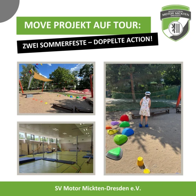 MOVE Projekt auf Tour: Zwei Sommerfeste – doppelte Action! ☀️
In der letzten Woche war unser MOVE-Team gleich doppelt im Einsatz:
📍 18. Juni – Familiensommerfest an der Makarenkoschule:
Unsere Netztester luden zum Schnuppertraining ein und sorgten gemeinsam mit dem Parkour-Team für jede Menge Bewegung und Spaß.
📅 Ab dem 13. August starten die Netztester als neue regelmäßige Sportgruppe – seid dabei!
📍 Sportfest der Kita Pfiffikus:
Unsere engagierten Übungsleitungen Pia und Gustaf betreuten einen sportlichen Hindernisparcours – für die kleinen Bewegungstalente ein echtes Highlight!
Wir freuen uns über so viel Bewegungsfreude und sagen Danke an alle Teilnehmenden!
#MotorMickten #MOVE#SportFürAlle #InklusionImSport#Sportfest