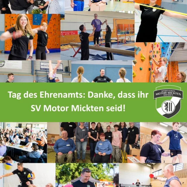 Heute ist Tag des Ehrenamts – und das ist für uns der perfekte Moment, um von Herzen Danke zu sagen. 💚

Denn das, was den SV Motor Mickten-Dresden e.V. wirklich ausmacht, seid ihr: die Trainerinnen, Betreuerinnen, Organisatorinnen, Eltern, Helferinnen und die stillen Möglichmacher im Hintergrund. Ihr steht auf dem Platz und in der Halle, plant Spieltage und Turniere, organisiert Fahrten, kümmert euch um Material, packt beim Auf- und Abbau mit an – und seid da, wenn’s irgendwo klemmt.

Durch euren Einsatz bekommen Kinder, Jugendliche und Erwachsene nicht nur Training, sondern Teamgeist, Vertrauen und echte Gemeinschaft. Ihr schafft einen Ort, an dem man sich willkommen fühlt, wachsen kann und gemeinsam Erfolge teilt.

Kurz gesagt: Ohne euch wäre es nur Sport. Mit euch ist es Verein.
Danke, dass ihr den SV Motor Mickten-Dresden e.V. jeden Tag ein Stück besser macht. 🙌🟢⚪️

#TagDesEhrenamts #Ehrenamt #SVMotorMicktenDresden #Gemeinschaft #Danke