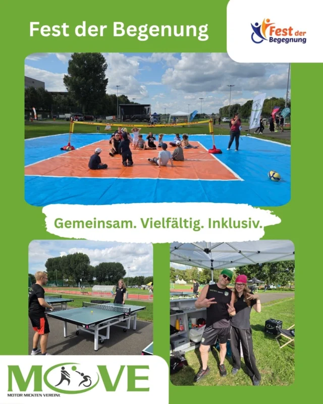 Fest der Begegnung – wir waren wieder dabei!

Am 1. September waren wir von Motor Mickten beim Fest der Begegnung im Ostragehege mit dabei. Bei tollem Bühnenprogramm, vielen Besucherinnen und Besuchern und jeder Menge guter Stimmung konnten wir zeigen, wie vielfältig inklusiver Sport ist.

Sitzvolleyball
Inklusives Tischtennis
Blindenparcours

Und auch auf der Bühne war Motor Mickten vertreten: Unsere B.E.A.T.S.-Kids und unsere Rollstuhltänzerinnen und Rollstuhltänzer begeisterten das Publikum mit Musik, Bewegung und ganz viel Freude. 

Ein riesiges Dankeschön an alle Helferinnen und Helfer, Ehrenamtlichen und Unterstützenden, die diesen Tag möglich gemacht haben! Und natürlich an alle, die vorbeigekommen sind, mitgemacht und gemeinsam mit uns einen tollen Nachmittag erlebt haben. 

#FestDerBegegnung #MotorMickten #MOVE #Inklusionssport #SportFürAlle #Dresden #BEATS #Rollstuhltanz #Ehrenamt